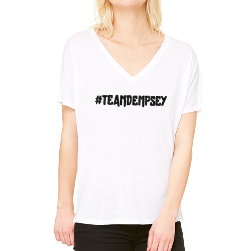 Cancer Kid Famous Team Dempsey Slouchy V Neck Tee
