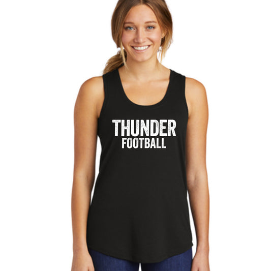 Women's Distressed Thunder Football Racerback Tank