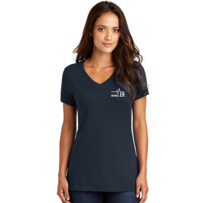 Boswell ER Heartbeat Flag Ladies V Neck Tee