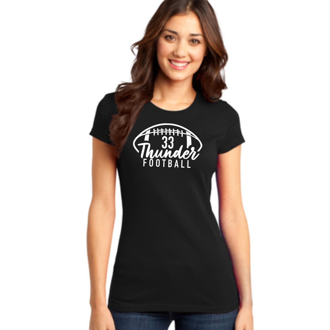 Ladies Fitted Thunder Football Custom Number Tee