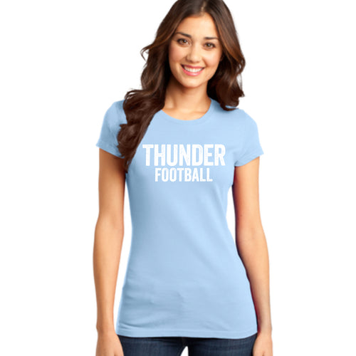 Women's Fitted Distressed Thunder Football Tee