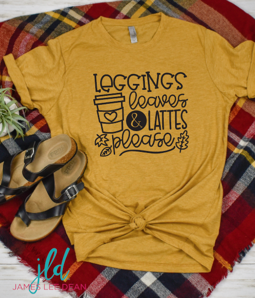 Leggings Leaves and Lattes Tee