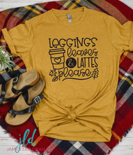 Load image into Gallery viewer, Leggings Leaves and Lattes Tee