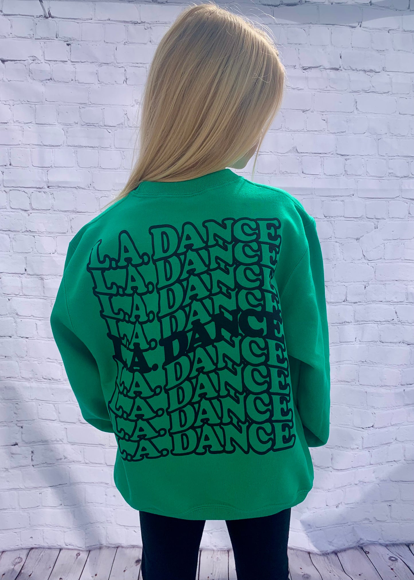 LA Dance Green Crewneck Sweatshirt (Puff Print)