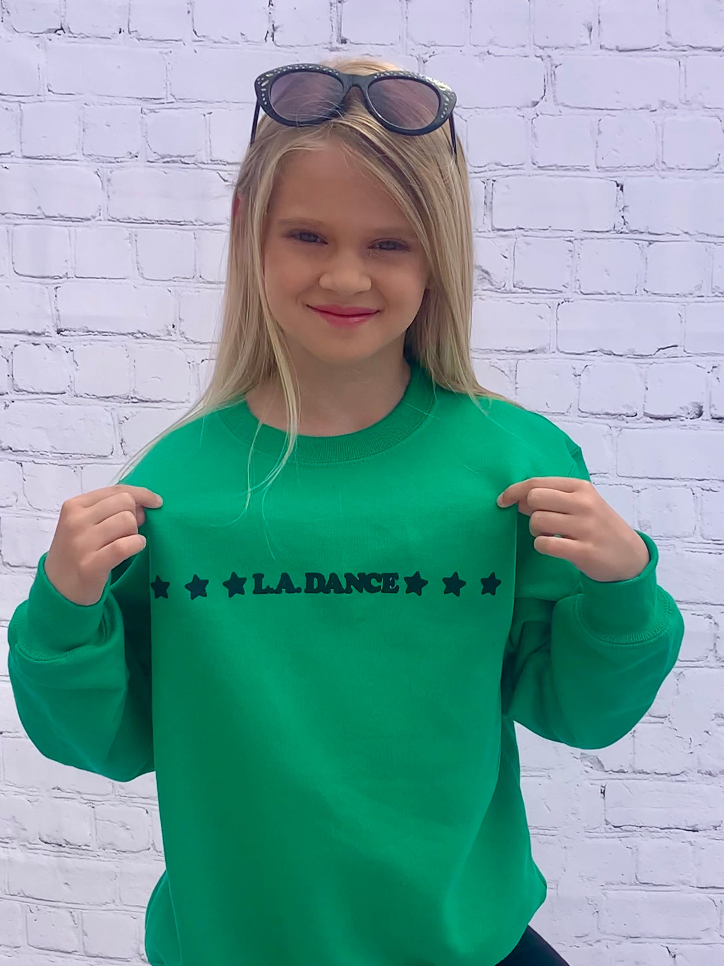 LA Dance Green Crewneck Sweatshirt (Puff Print)