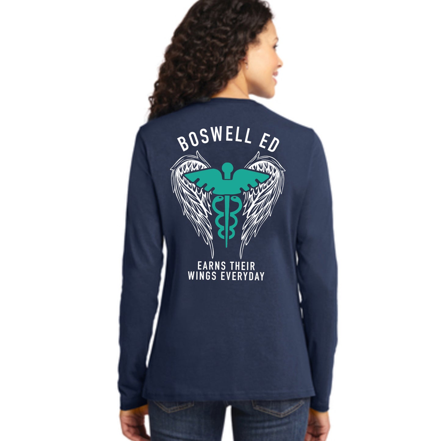 Boswell ED Earns Their Wings Everyday Ladies Long Sleeve Tee