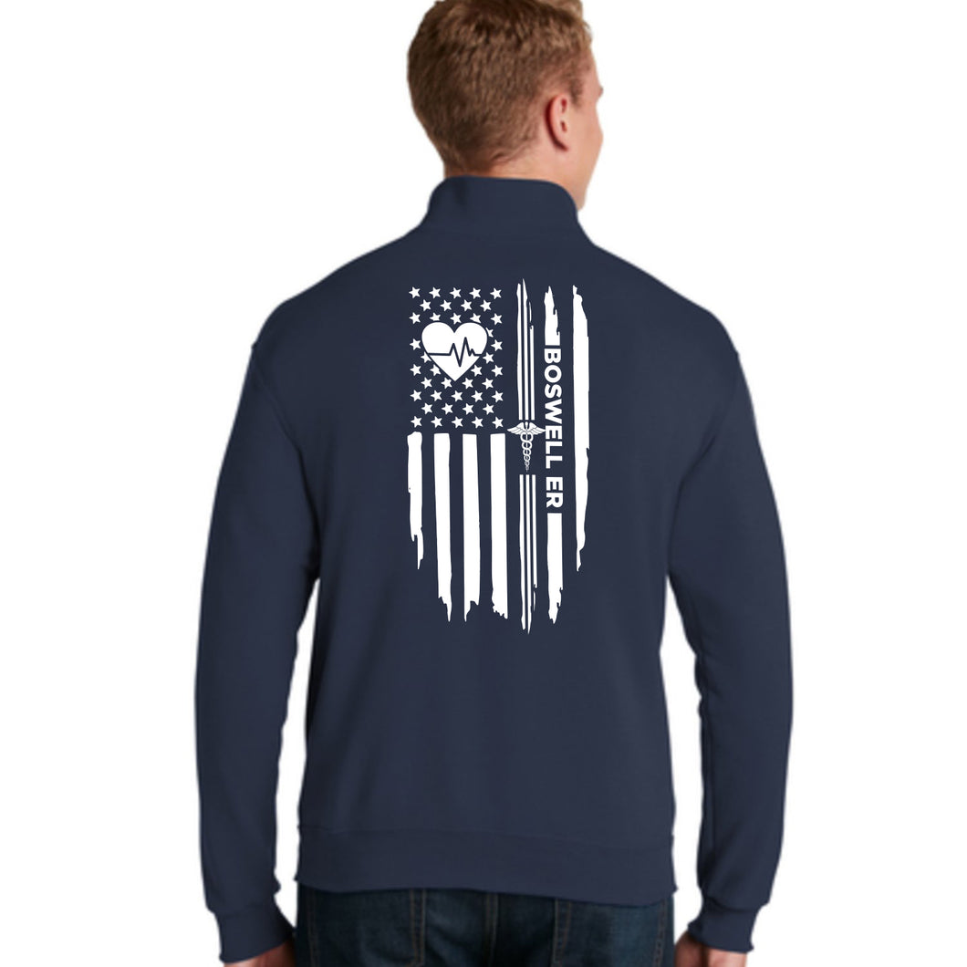 Bosewell ER Heartbeat Flag 1/4 Zip Pullover